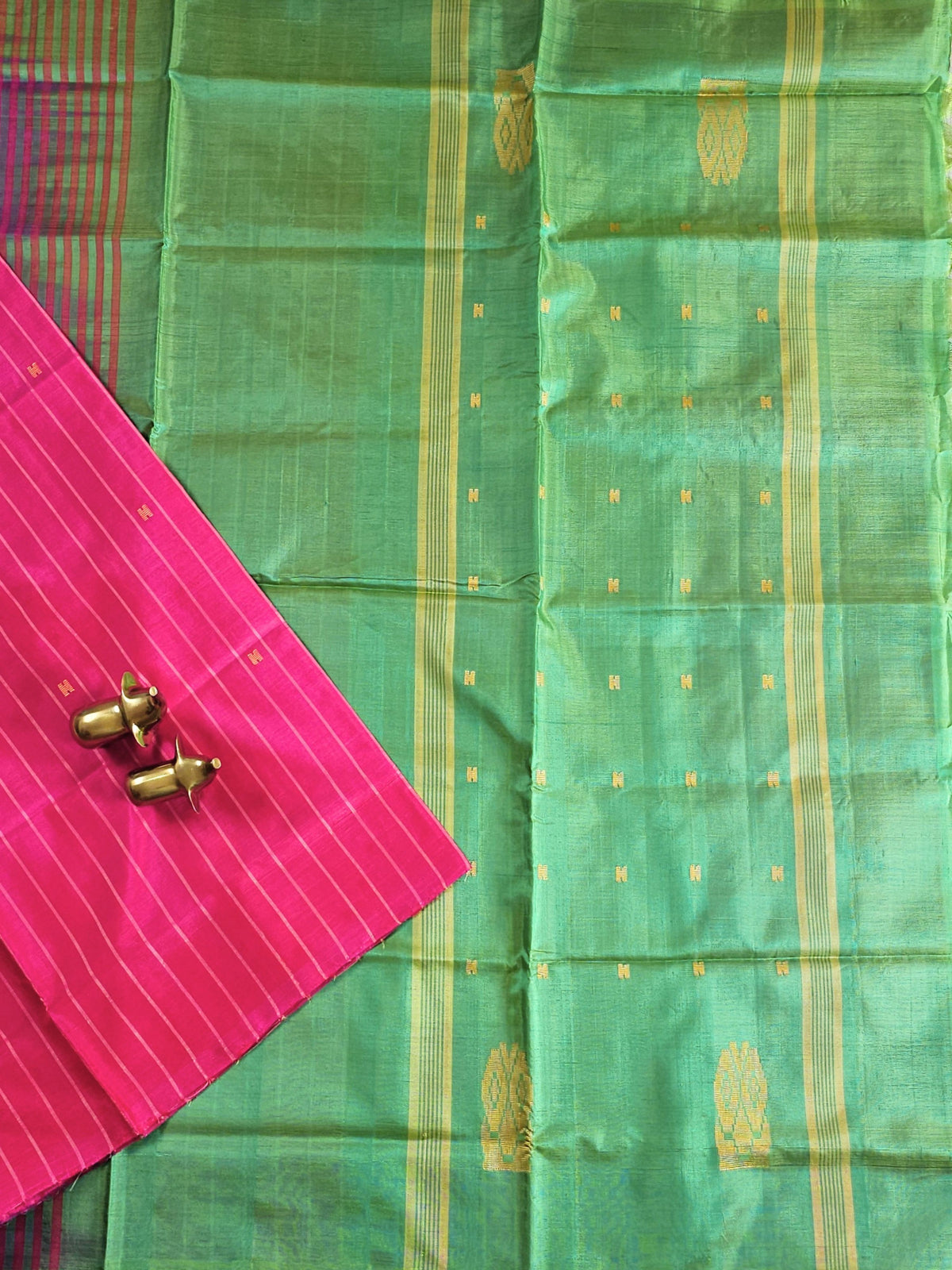 Chinnalampattu Saree - Pink with Green