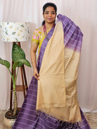 Bhagalpuri Fancy Sarees - Lavender with Cream