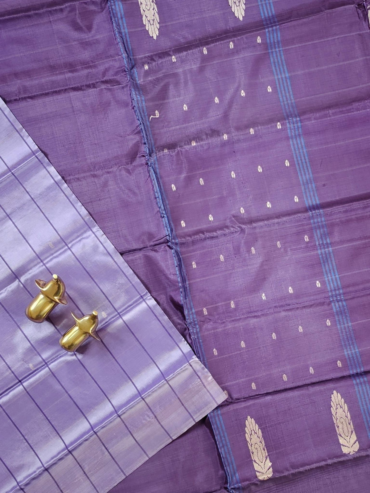 Chinnalampattu Saree with Blouse - Lavender with Purple