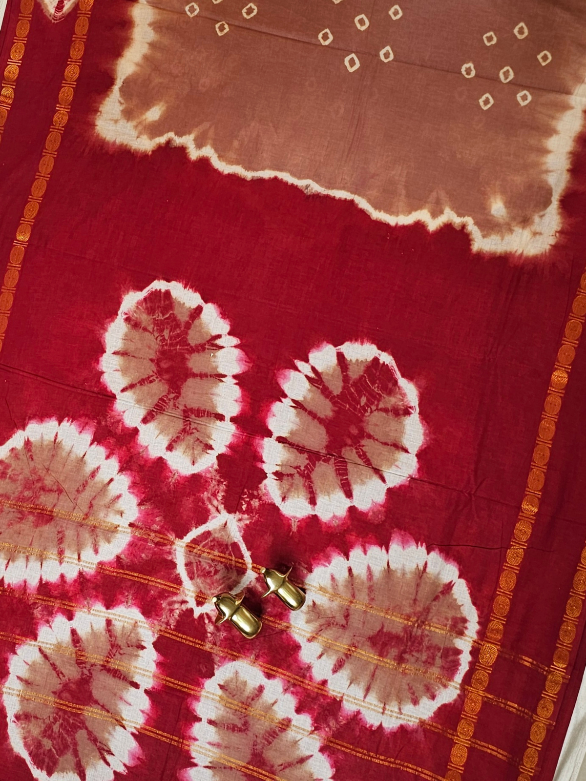 Madurai Sungadi Cotton Saree - Dusty Rose with Red