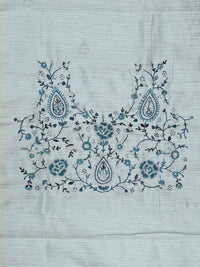 Premium Soft Linen Tissue with Hand Emboridery - Blue