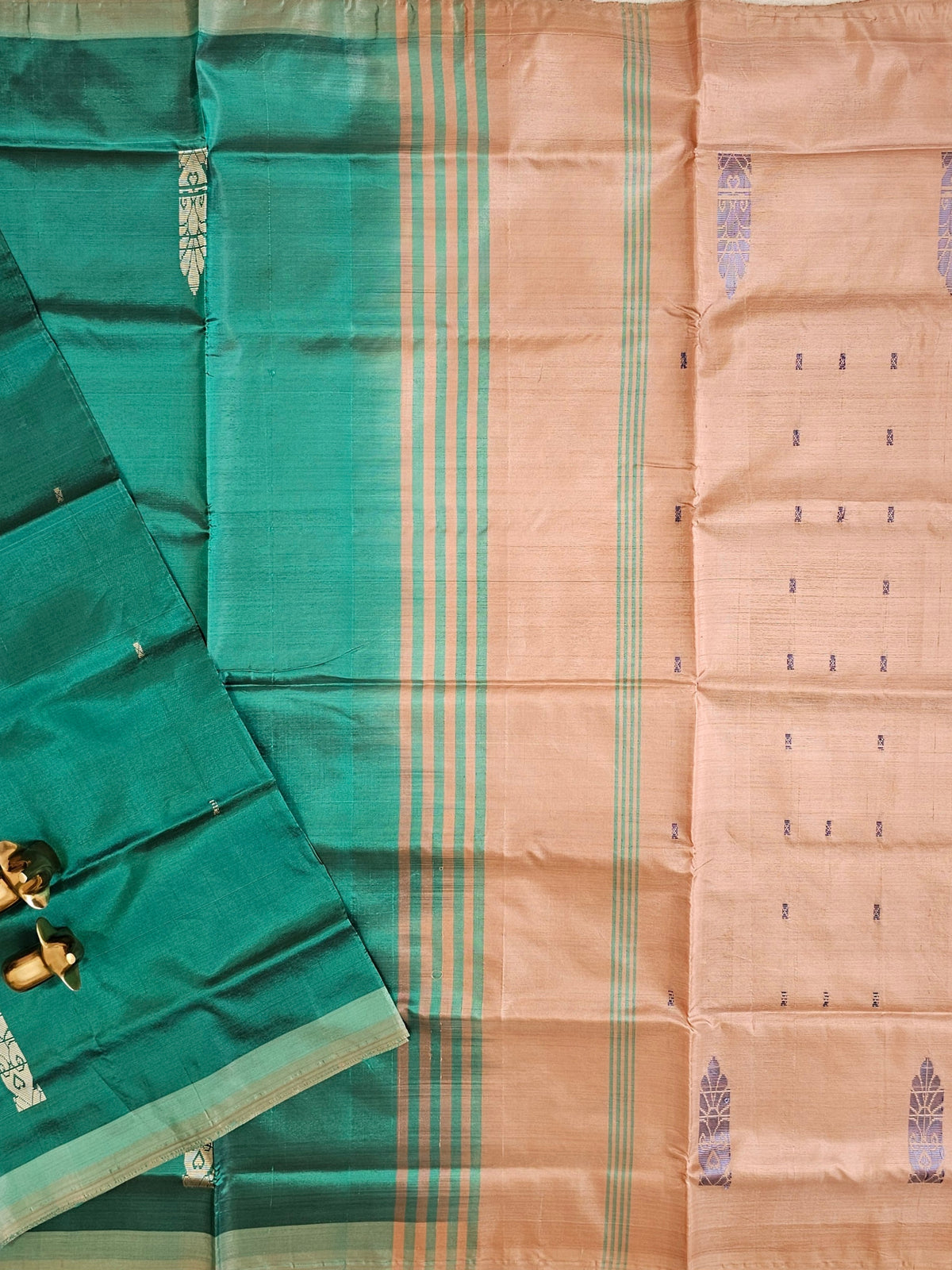 Green with Beige Chinnalampattu Saree with Blouse