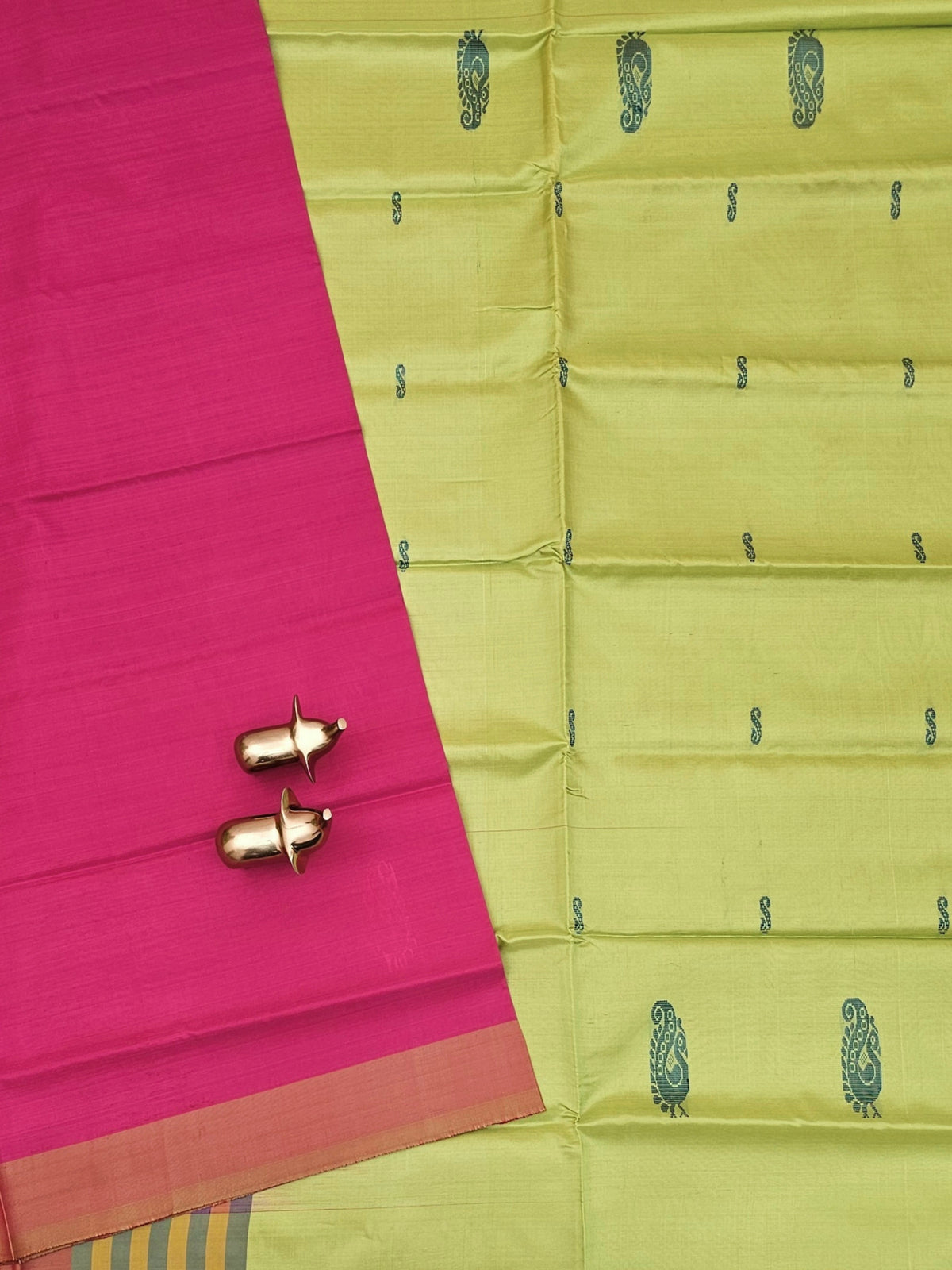 Pink with Green Chinnalampattu Saree with Blouse