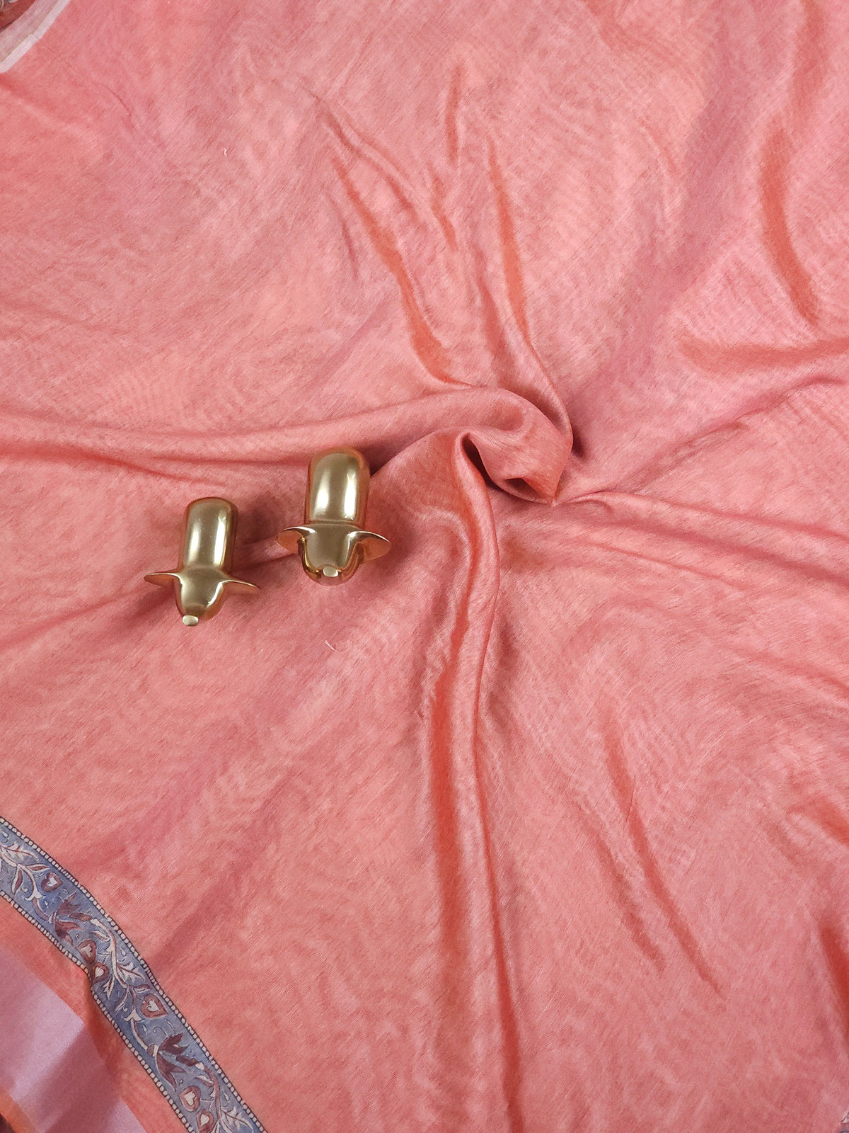 Soft Semi Tussar with Digital Prints - Peach