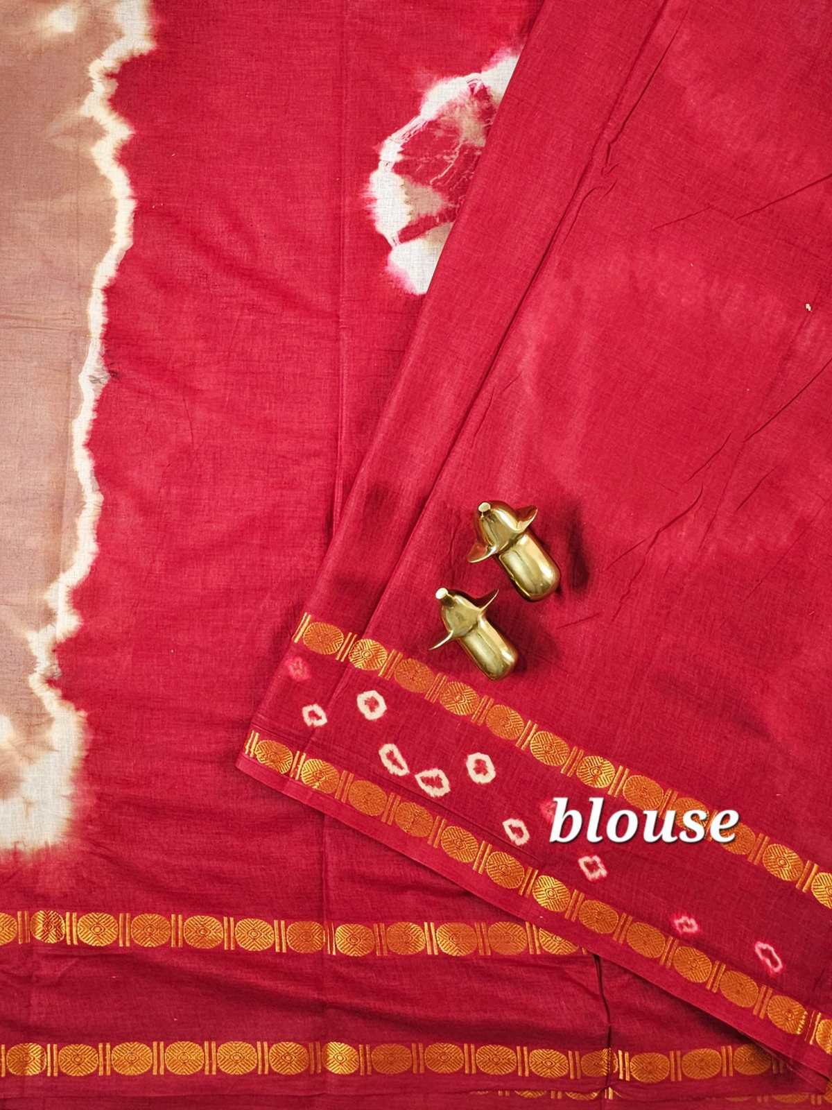 Madurai Sungadi Cotton Saree - Dusty Rose with Red