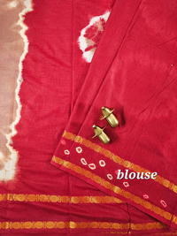 Madurai Sungadi Cotton Saree - Dusty Rose with Red