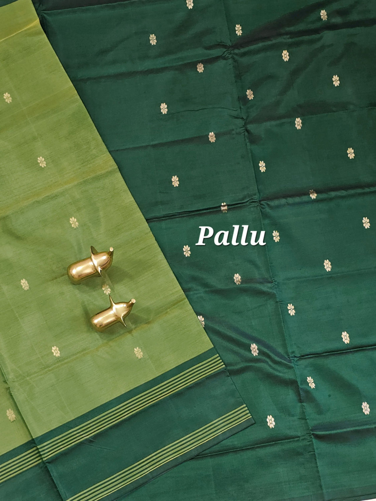 Chinnalampattu Saree - Green with Dark Green