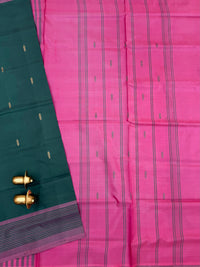 Chinnalampattu Saree - Green with Pink