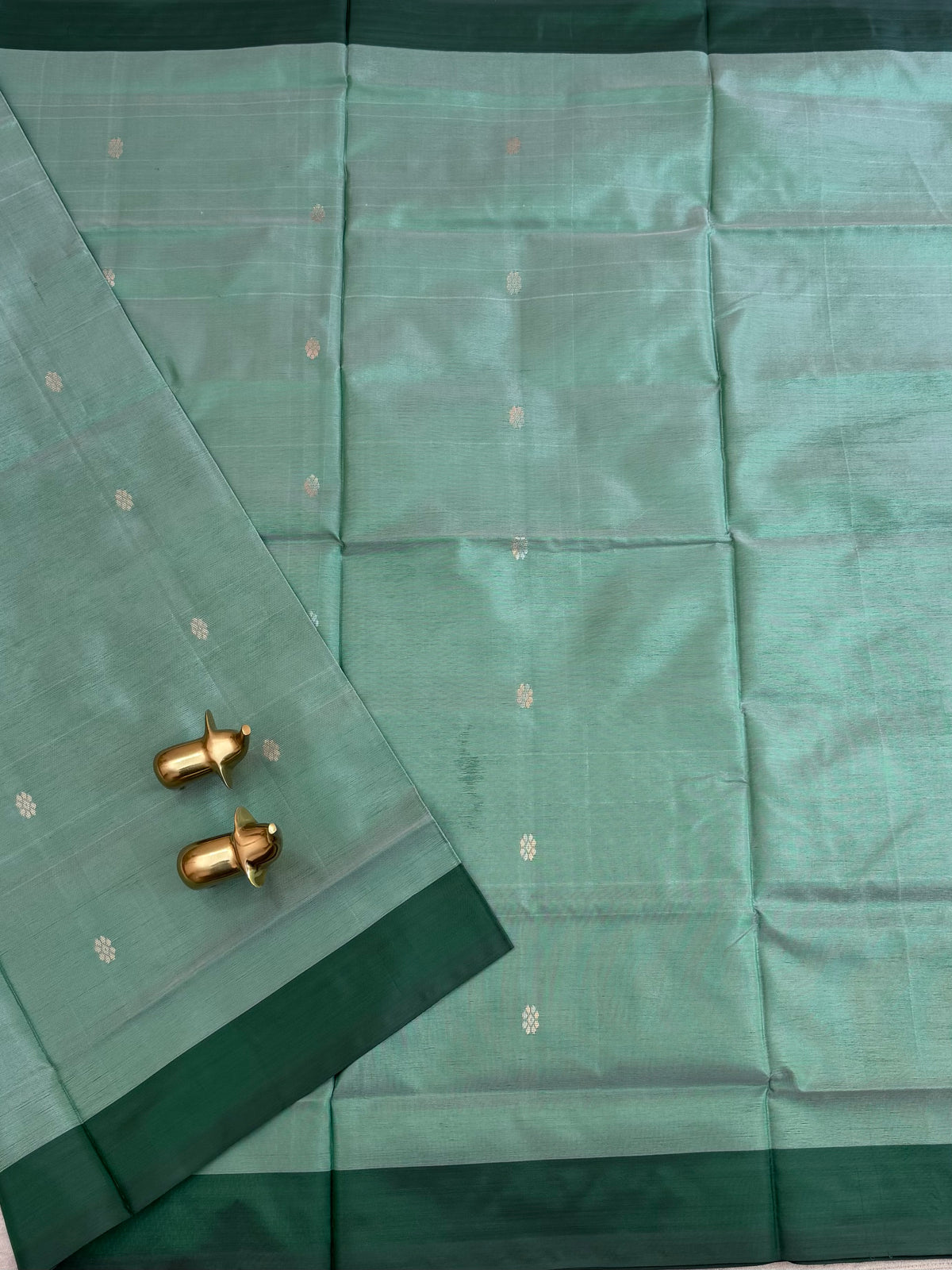 Chinnalampattu Saree - Pastel Green with Dark Green