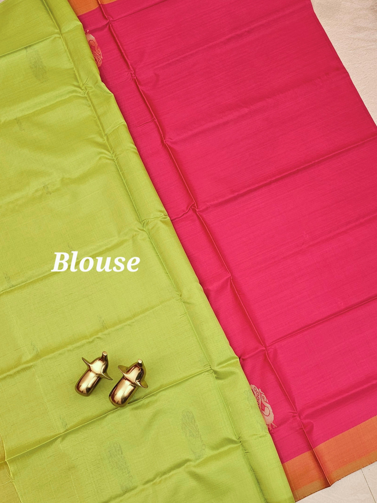 Pink with Green Chinnalampattu Saree with Blouse
