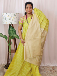 Bhagalpuri Fancy Sarees -  Yellow with Cream