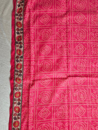 Chanderi with Kantha Unstitched Salwar Suit - Pink (Copy)