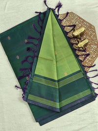 Chinnalampattu Saree - Green with Dark Green