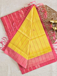 Chinnalampattu Saree - Yellow with Pink