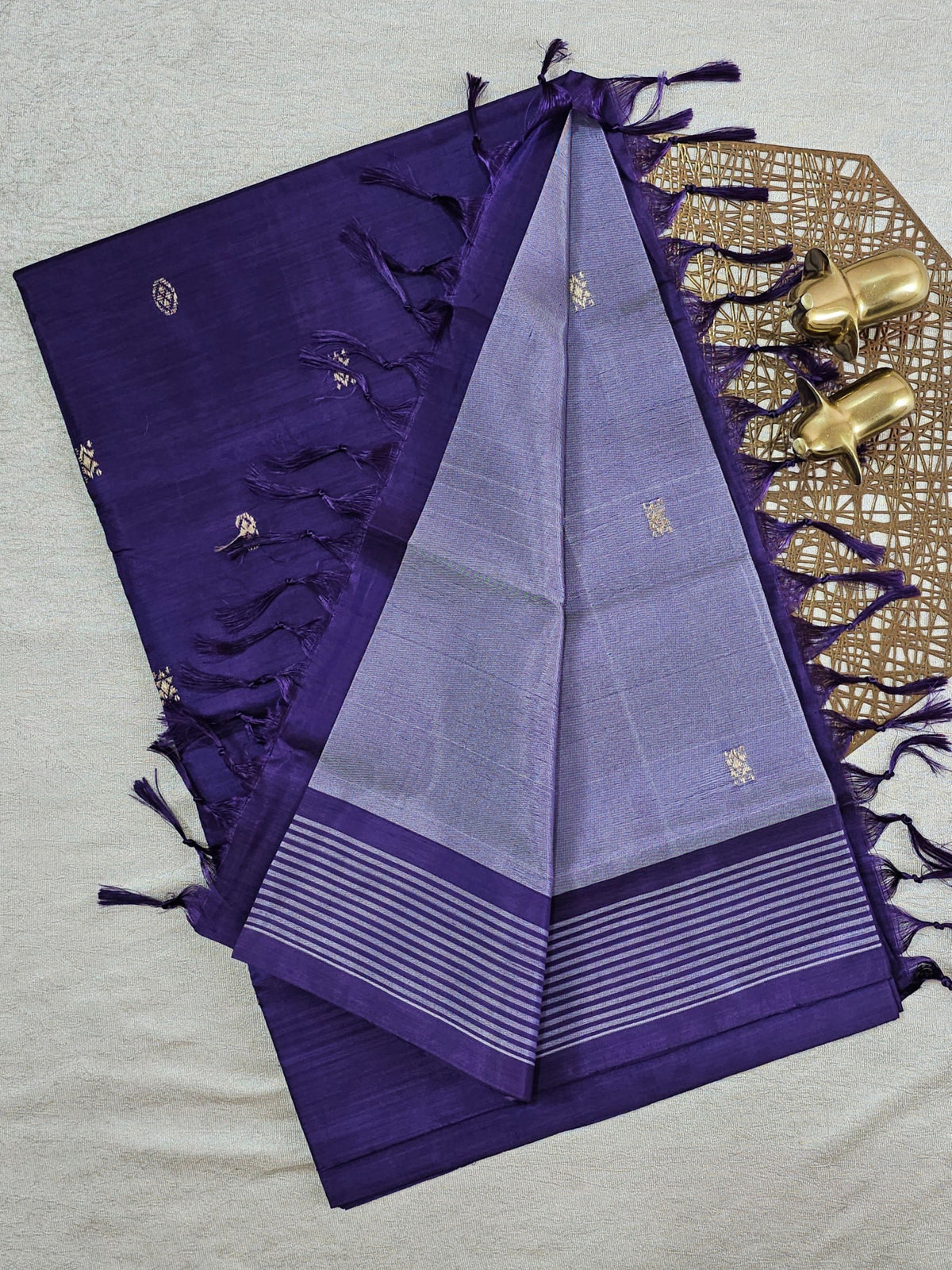 Chinnalampattu Saree - Blue with Violet