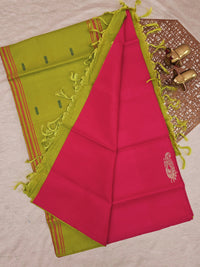 Pink with Green Chinnalampattu Saree with Blouse