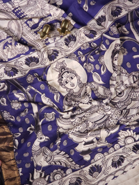 Chennuri Silk - Cream With Blue