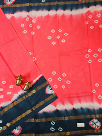 Madurai Sungadi Cotton Saree - Pink with Peacock Green
