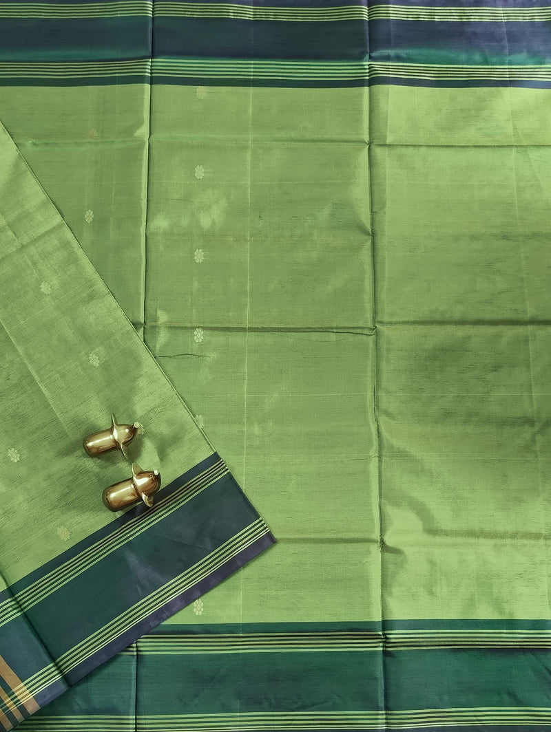 Chinnalampattu Saree - Green with Dark Green