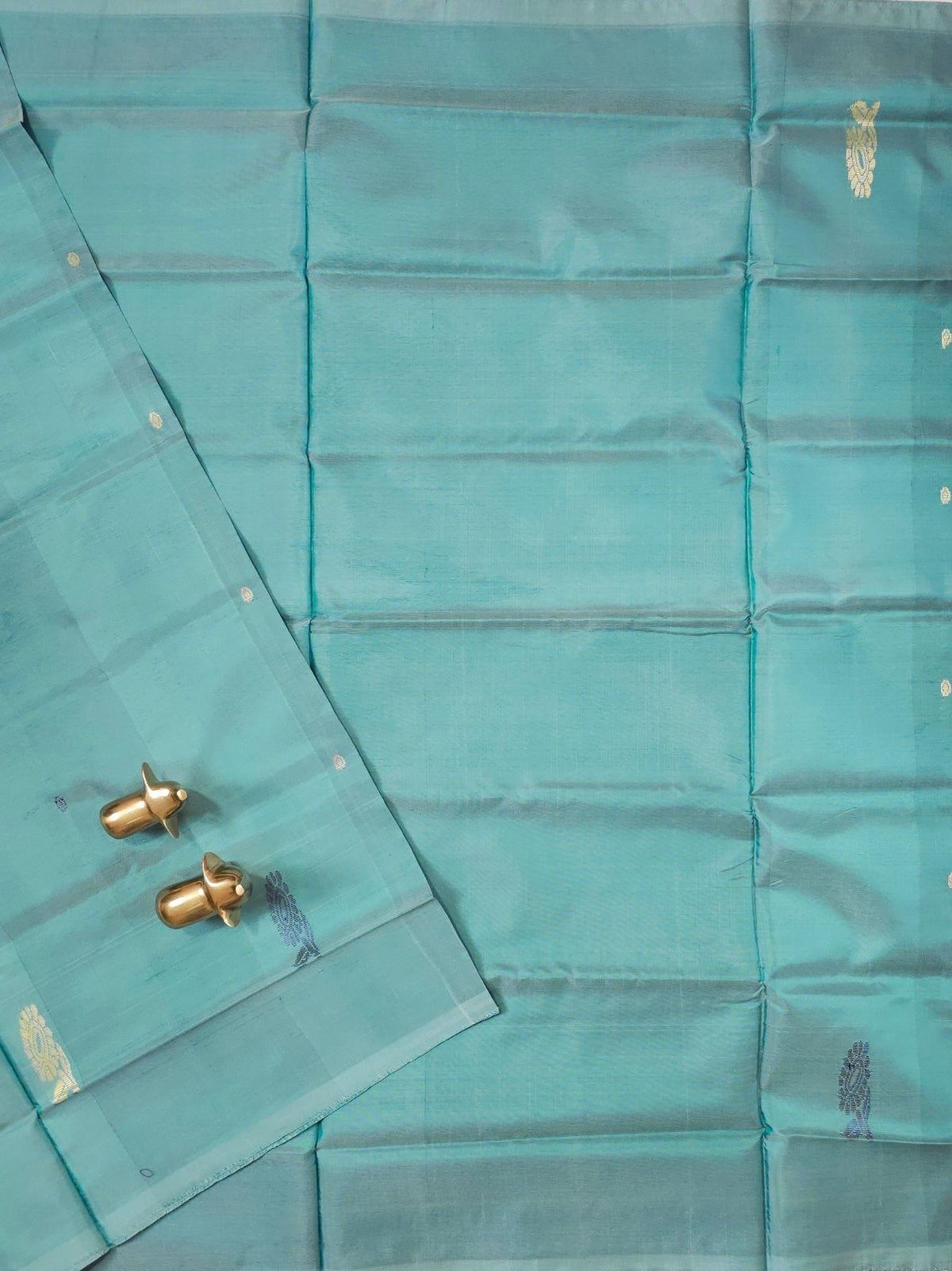 Sky Blue with Dark Purple Chinnalampattu Saree with Blouse