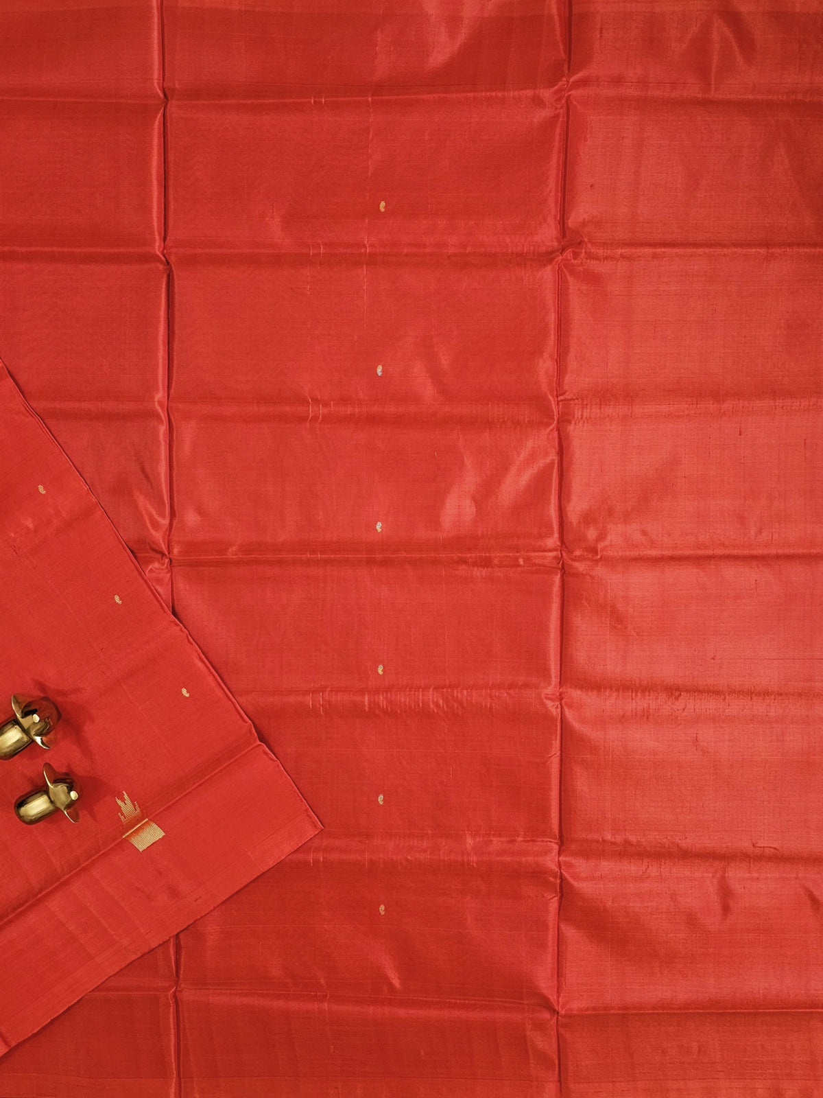 Red with Dark Brown Chinnalampattu Saree with Blouse