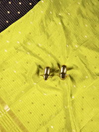 Georgette with Zari Woven Border Saree - Black with Green