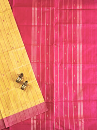 Chinnalampattu Saree - Yellow with Pink