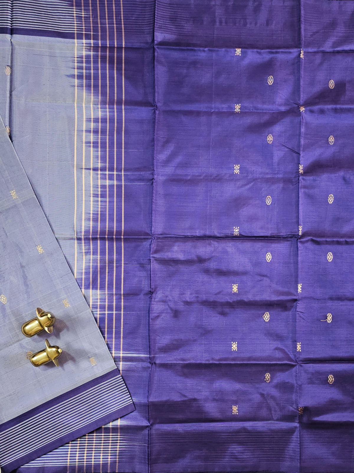 Chinnalampattu Saree - Blue with Violet