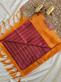 Chinnalampattu Saree - Maroon with Orange