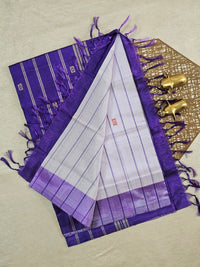 Chinnalampattu Saree -  Light Blue with Violet