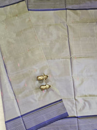 Chinnalampattu Saree - Dual Shade Greyish Green with Violet