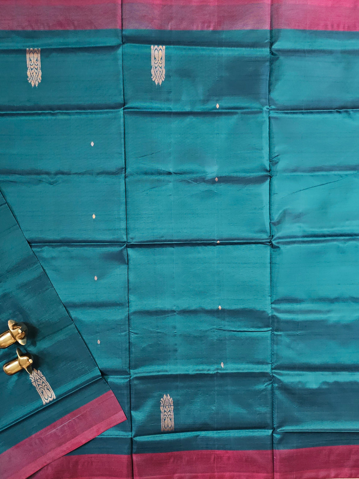Chinnalampattu Saree - Peacock Green with Pink
