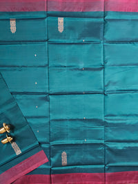 Chinnalampattu Saree - Peacock Green with Pink