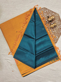 Dark Green with Yellow Chinnalampattu Saree with Blouse