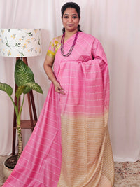 Bhagalpuri Fancy Sarees - Pink  with Cream