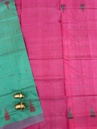 Chinnalampattu Saree - Green with Pink