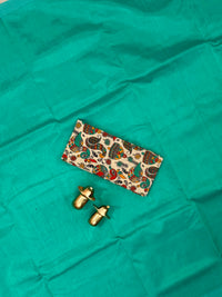 Handwoven Mangalagiri Plain Pattu Saree - Sea Green
