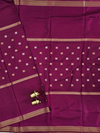 Semi Mysore Crepe Silk Saree - Wine