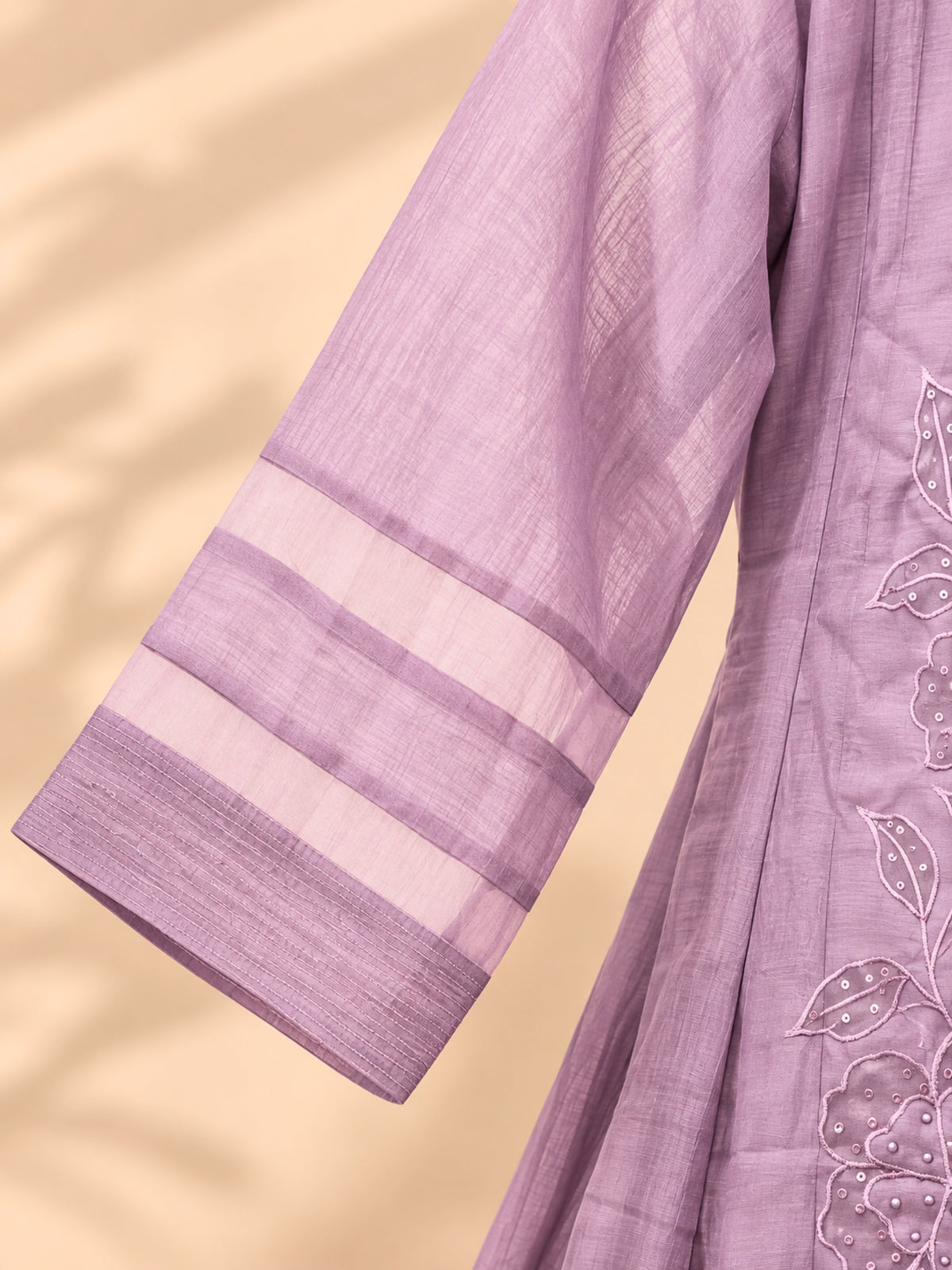 Premium Mul Chanderi 3 pcs Salwar Suit - Lavender