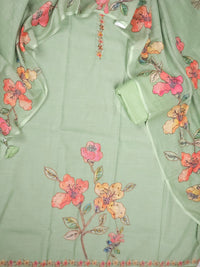 Linen Unstitched Salwar - Green