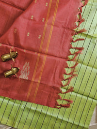 Chinnalampattu Saree- Green with Orange