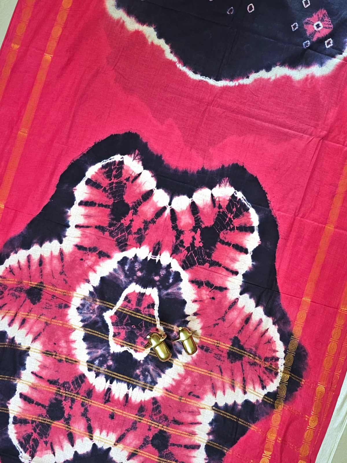Madurai Sungadi Cotton Saree - Blue with Pink