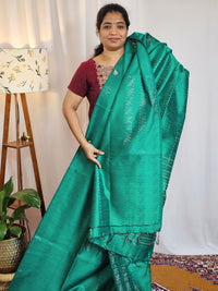 Semi Raw Silk - Peacock Green