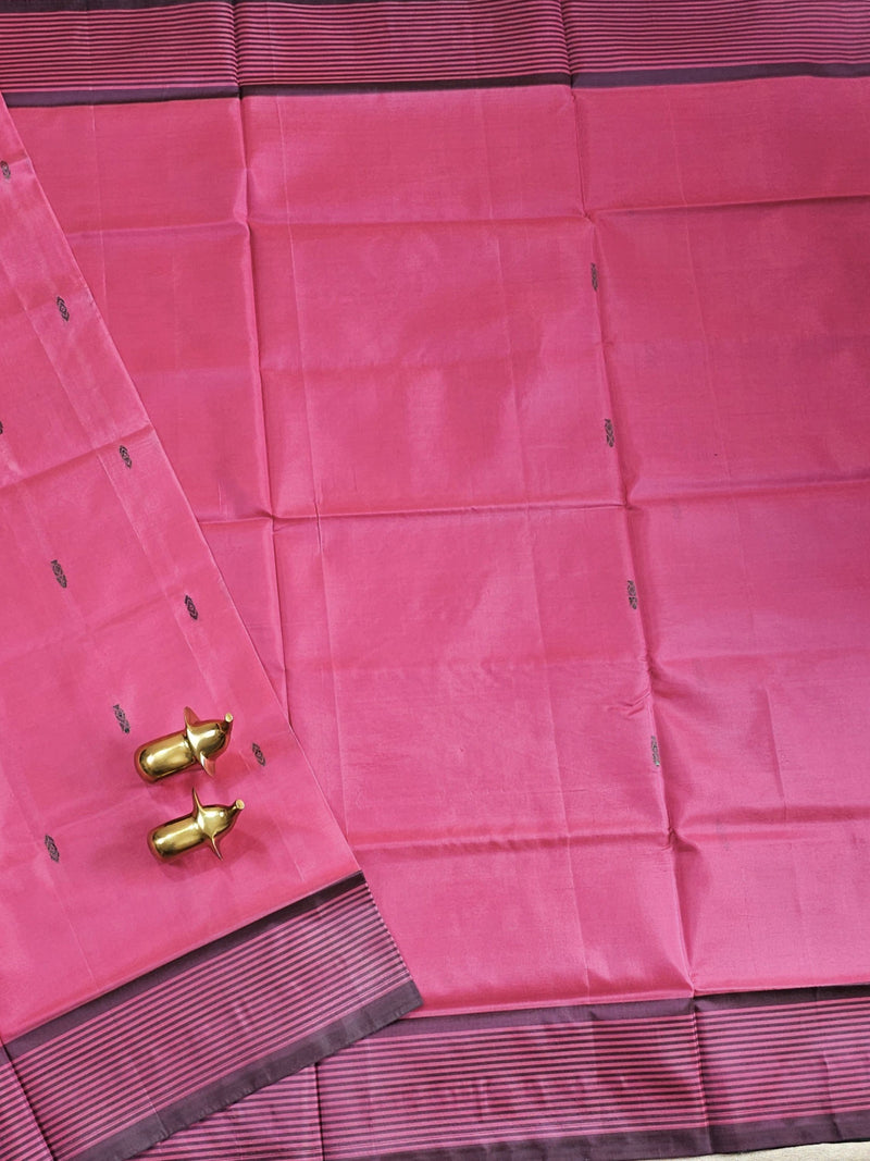 Chinnalampattu Saree - Pink with Dark Green