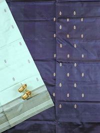 Chinnalampattu Saree - Pastel Sea Green with Dark Blue