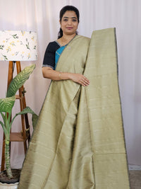 Semi Raw Silk - Beige with Black