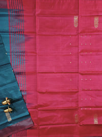 Chinnalampattu Saree - Peacock Green with Pink
