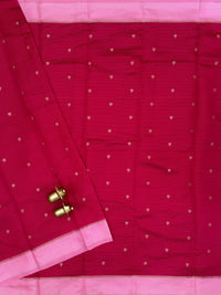 Georgette Silk Saree - Dark Pink with Baby Pink