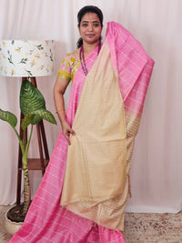 Bhagalpuri Fancy Sarees - Pink  with Cream