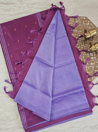 Chinnalampattu Saree - Lavender with Magenta Pink